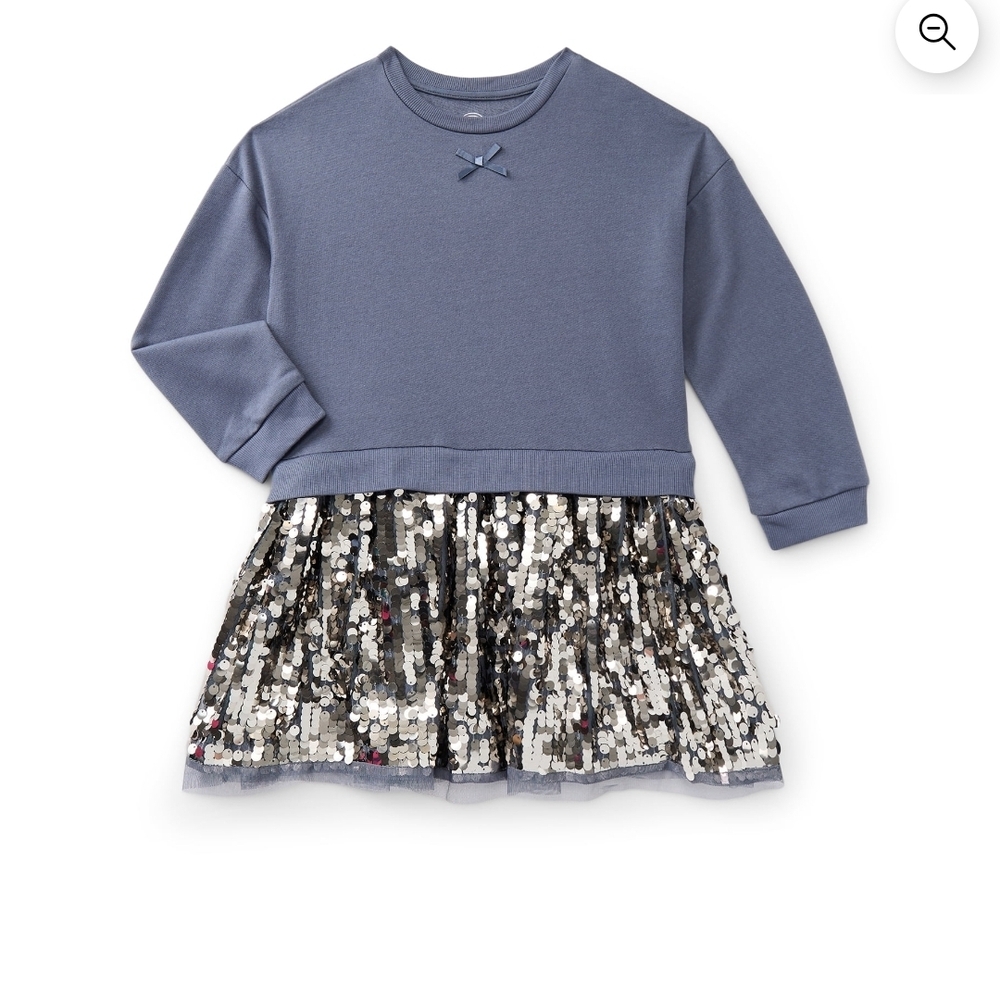 Wonder Nation Girls Sequin Sweatshirt Dress Size 8 NWT
